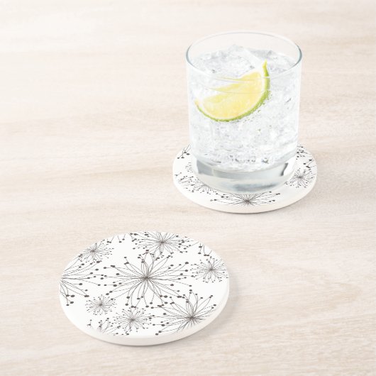 Retro Blumenhintergrund Getränkeuntersetzer (Seite)