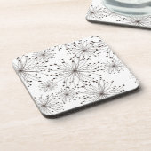 Retro Blumenhintergrund Getränkeuntersetzer (Linke Seite)