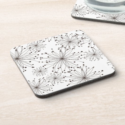 Retro Blumenhintergrund Getränkeuntersetzer (Linke Seite)