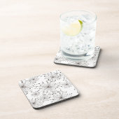 Retro Blumenhintergrund Getränkeuntersetzer (Rechte Seite)