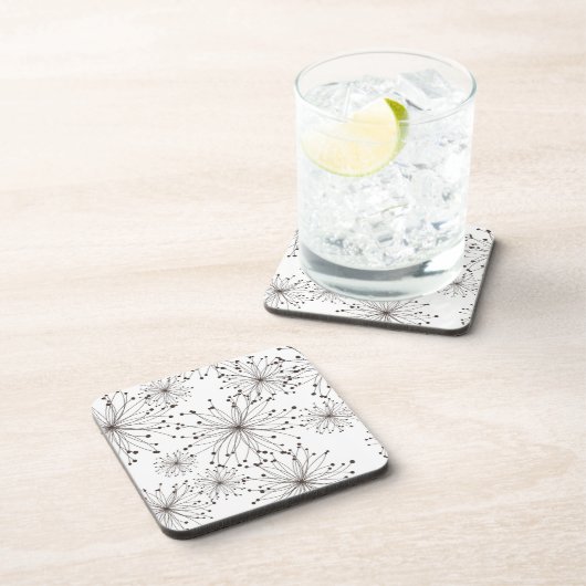 Retro Blumenhintergrund Getränkeuntersetzer (Rechte Seite)