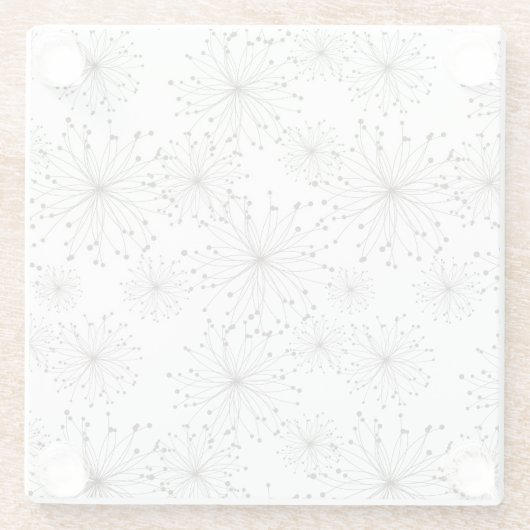 Retro Blumenhintergrund Glasuntersetzer (Rückseite)