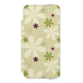Retro Blumenhintergrund Incipio iPhone Geldbeutel-Hülle (Folio Vorderseite)