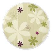 Retro Blumenhintergrund Keramikknauf (Vorderseite)