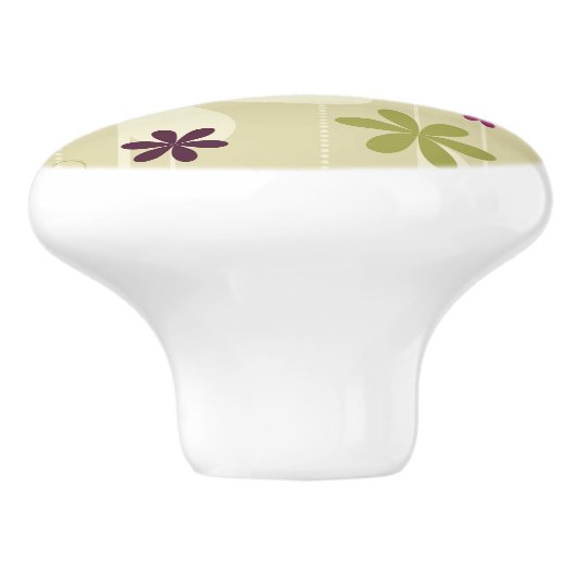 Retro Blumenhintergrund Keramikknauf (Seitenansicht)