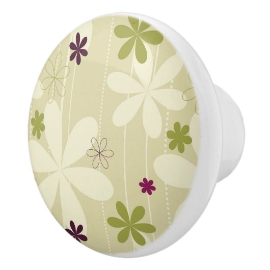 Retro Blumenhintergrund Keramikknauf (Rechts)