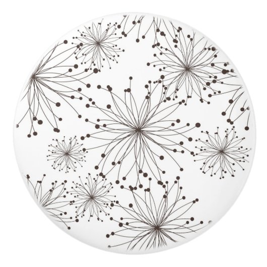 Retro Blumenhintergrund Keramikknauf (Vorderseite)