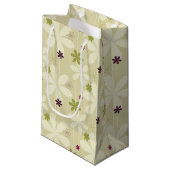 Retro Blumenhintergrund Kleine Geschenktüte (Vorderseite Schrägansicht)