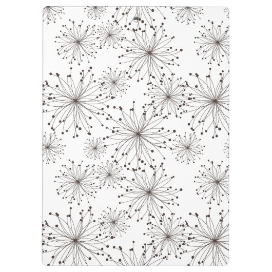 Retro Blumenhintergrund Klemmbrett (Rückseite)