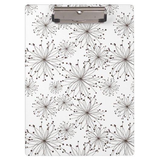 Retro Blumenhintergrund Klemmbrett (Vorderseite)
