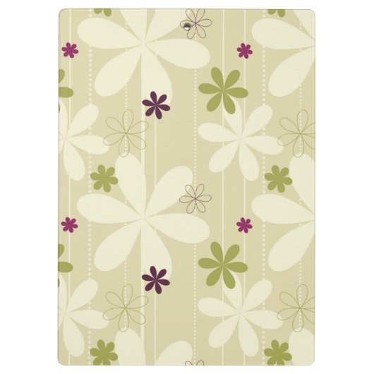 Retro Blumenhintergrund Klemmbrett (Rückseite)
