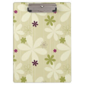 Retro Blumenhintergrund Klemmbrett (Vorderseite)