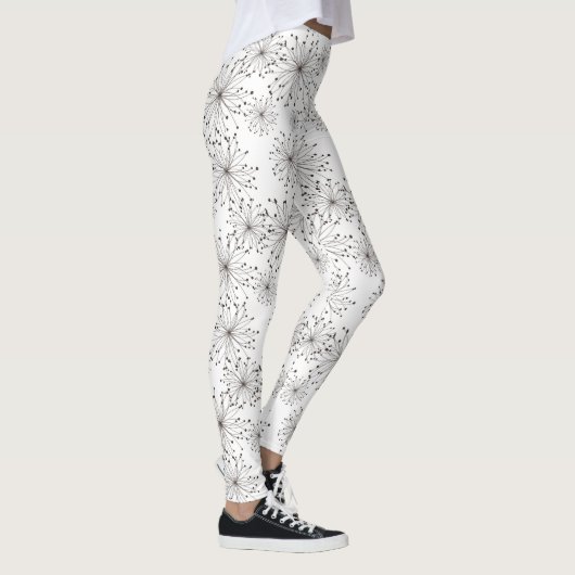 Retro Blumenhintergrund Leggings (Rechts)