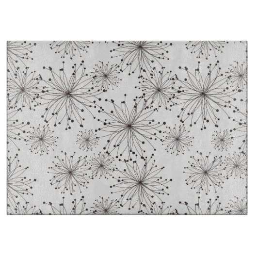 Retro Blumenhintergrund Schneidebrett (Vorderseite)