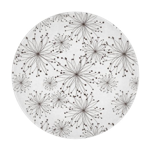 Retro Blumenhintergrund Schneidebrett (Vorderseite)