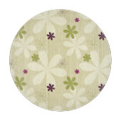 Retro Blumenhintergrund Schneidebrett (Vorderseite)