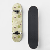 Retro Blumenhintergrund Skateboard (Vorderseite)