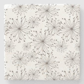 Retro Blumenhintergrund Steinuntersetzer (Vorderseite)