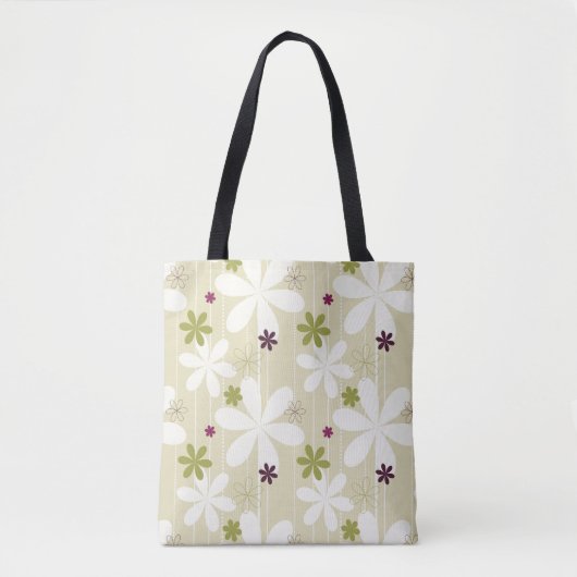 Retro Blumenhintergrund Tasche (Vorderseite)