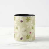 Retro Blumenhintergrund Tasse (Zentrum)