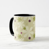 Retro Blumenhintergrund Tasse (Vorderseite Links)