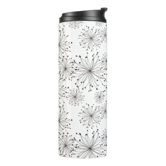 Retro Blumenhintergrund Thermosbecher (Nach links gedreht)