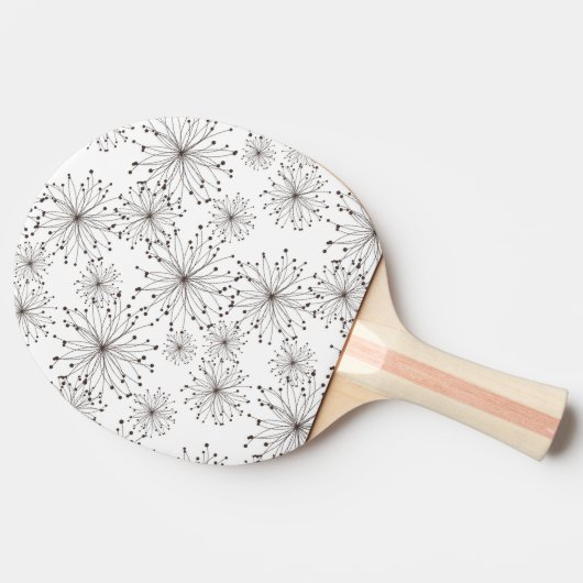 Retro Blumenhintergrund Tischtennis Schläger (Seitenansicht)