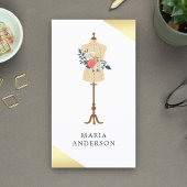 Retro Blumenkleid Form Mannequin Mode Stylist Visitenkarte