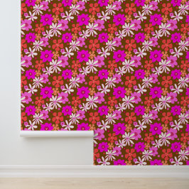 Retro-Blumenkunst-Diagonalmuster Tapete