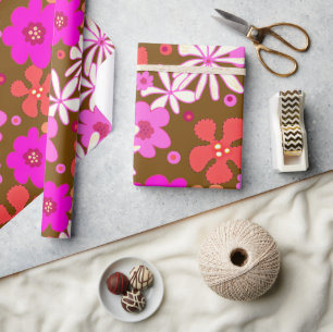 Retro-Blumenkunst Geschenkpapier