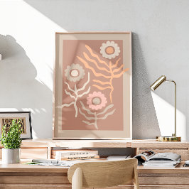 Retro-Blumenkunst Poster