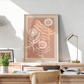 Retro-Blumenkunst Poster