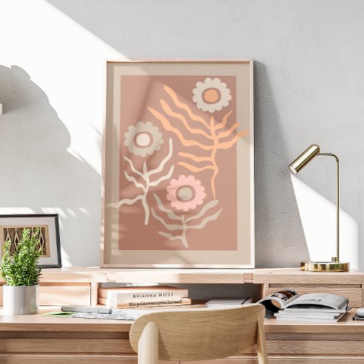 Retro-Blumenkunst Poster