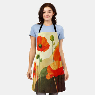 Retro-Blumenlandschaft-Muster-Schürze  Schürze