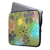Retro Blumenlaptop-Computer Hülse Laptopschutzhülle (Vorderseite Links)