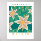 Retro-Blumenmarkt Madrid Farbige Blumen Poster (Vorne)