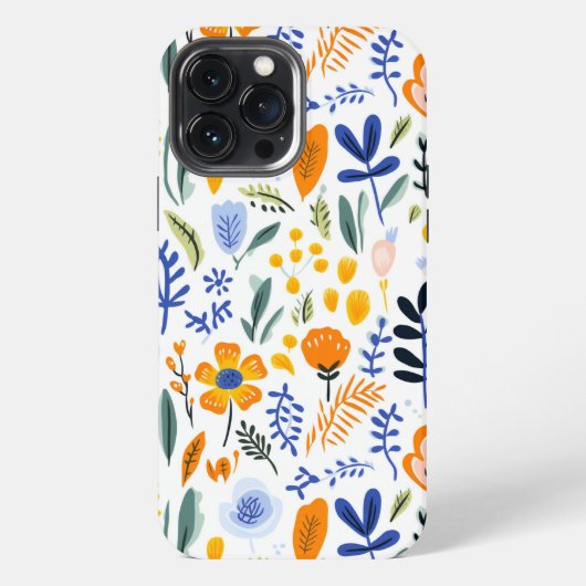 Retro-Blumenmarkt-Muster iPhone Hülle (Rückseite)