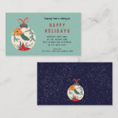 Retro-Blumenmarkt Weihnachtsbänder Firmenwunsch Visitenkarte (Vorne/Hinten)