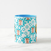 Retro-Blumenmonogramm Tasse (Zentrum)