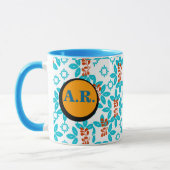 Retro-Blumenmonogramm Tasse (Links)