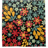Retro. Blumenmotive 2 Duschvorhang (Vorderseite)