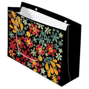 Retro. Blumenmotive 2 Große Geschenktüte