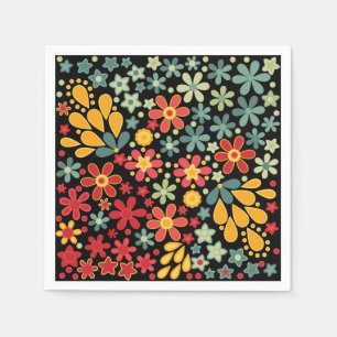Retro. Blumenmotive 2 Serviette