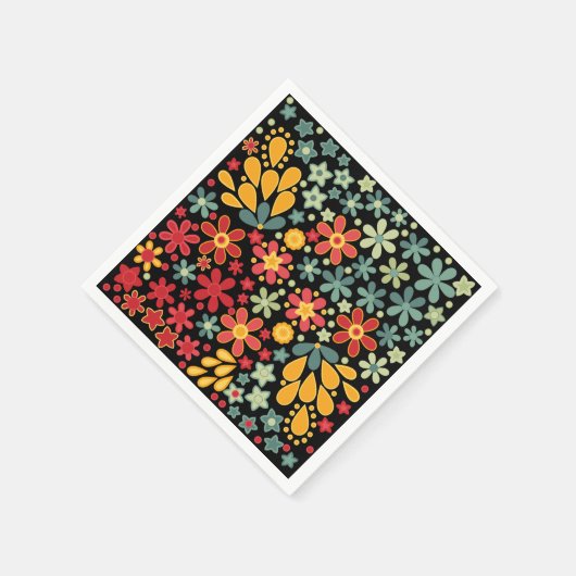 Retro. Blumenmotive 2 Serviette (Ecke)