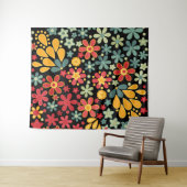 Retro. Blumenmotive 2 Wandteppich (Beispiel (Horizontal))