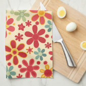 Retro. Blumenmotive Handtuch (Viertel Falte)