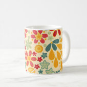 Retro. Blumenmotive Kaffeetasse (VorderseiteRechts)