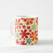 Retro. Blumenmotive Kaffeetasse (Vorderseite Links)