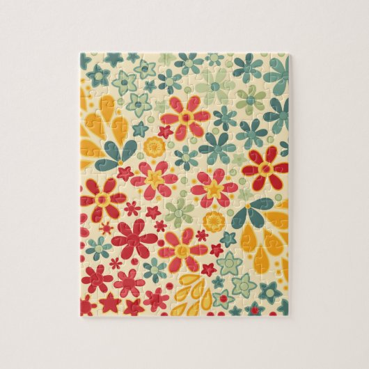 Retro. Blumenmotive Puzzle (Vertikal)