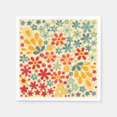 Retro. Blumenmotive Serviette (Vorderseite)